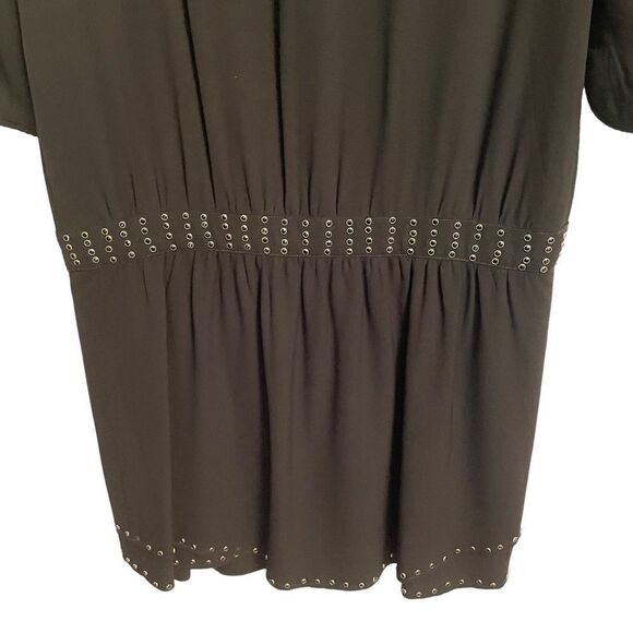 Zadig & Voltaire Deluxe Black Silk Studded V Neck Dress Size MED - Picture 8 of 8